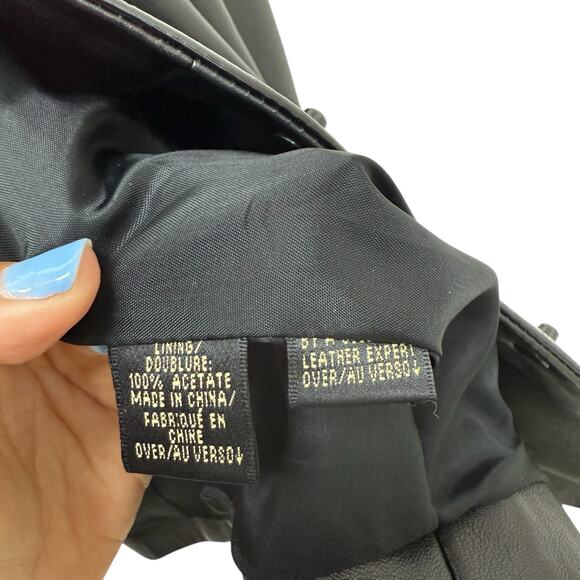 Dana Buchman Genuine Leather‎ Patent Trims Jacket Black Women’s Size 4 - Picture 6 of 10